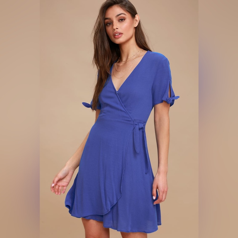 Lulus Royal Blue Wrap Dress